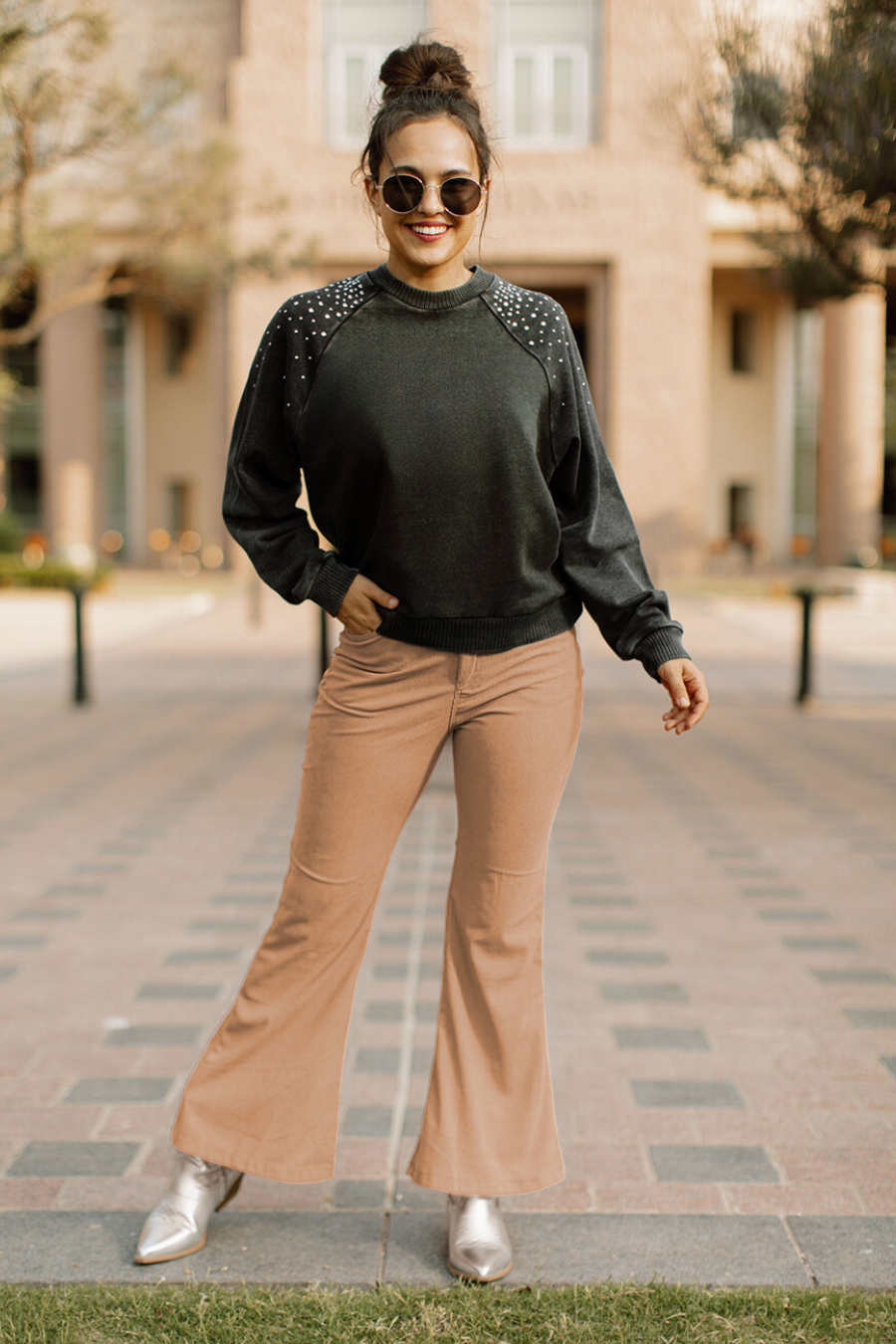 MILICA HIGH WAISTED CROP FLARE PANTS