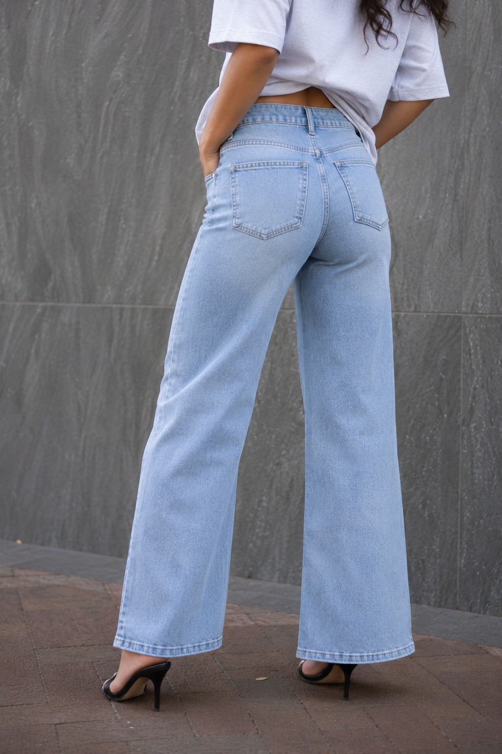ELEVATED EASE STRETCH WIDE LEG DENIM JEANS