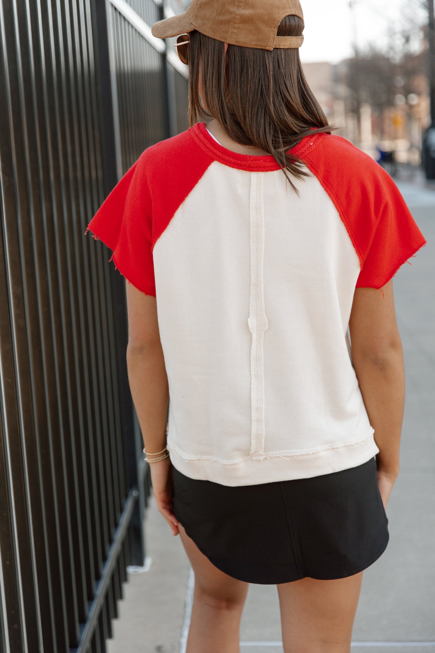 COLOR BLOCK BLISS SHIRT IN RED