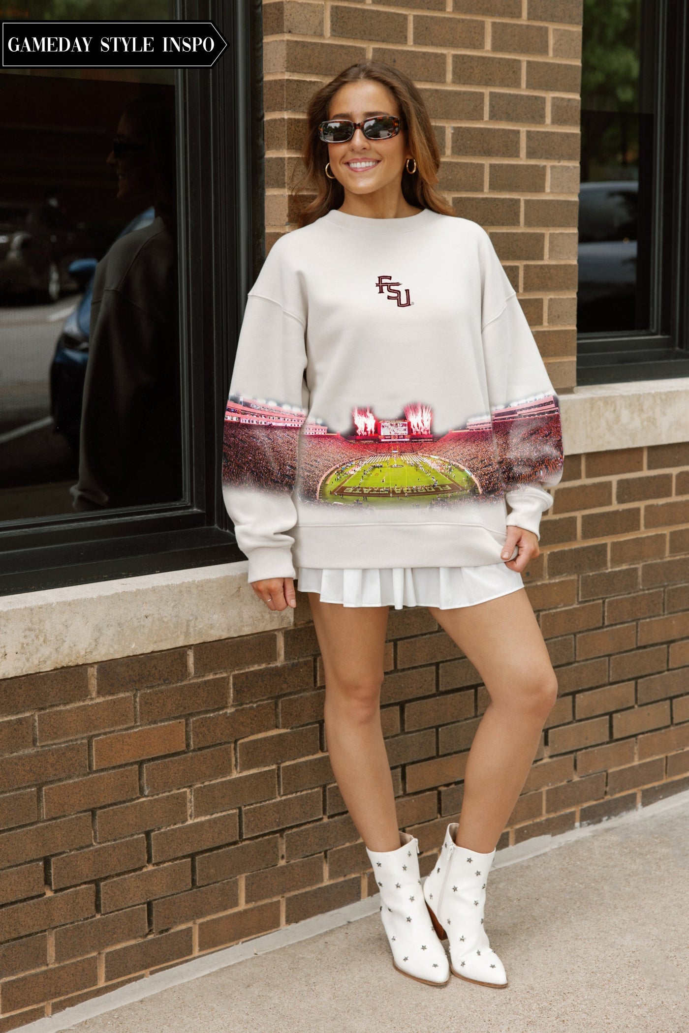BLAIRE PLEATED STRIPE TENNIS SKIRT