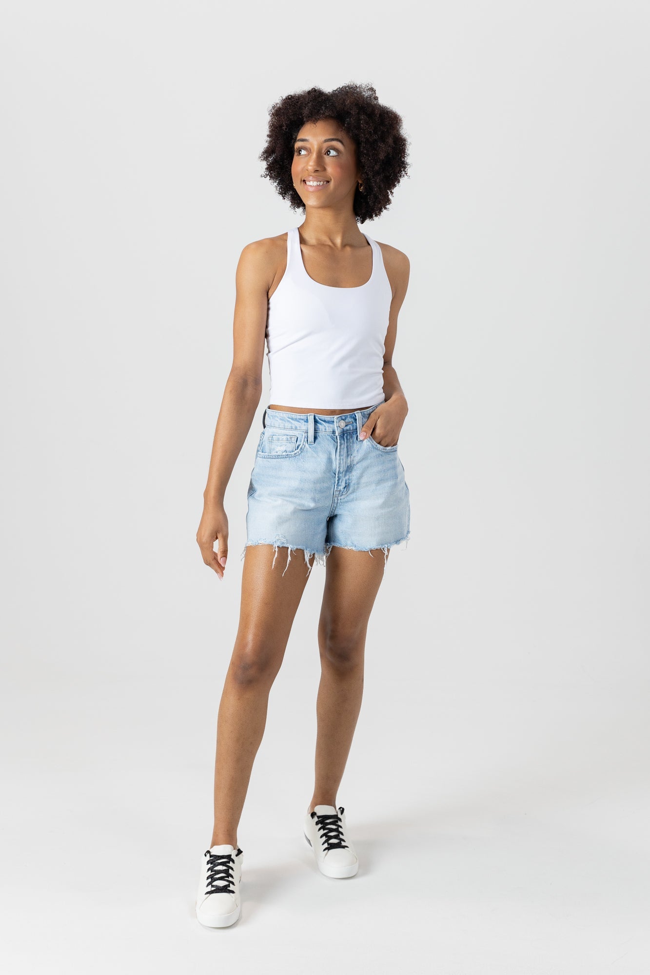 EASY BREEZE HIGH WAIST DENIM SHORTS