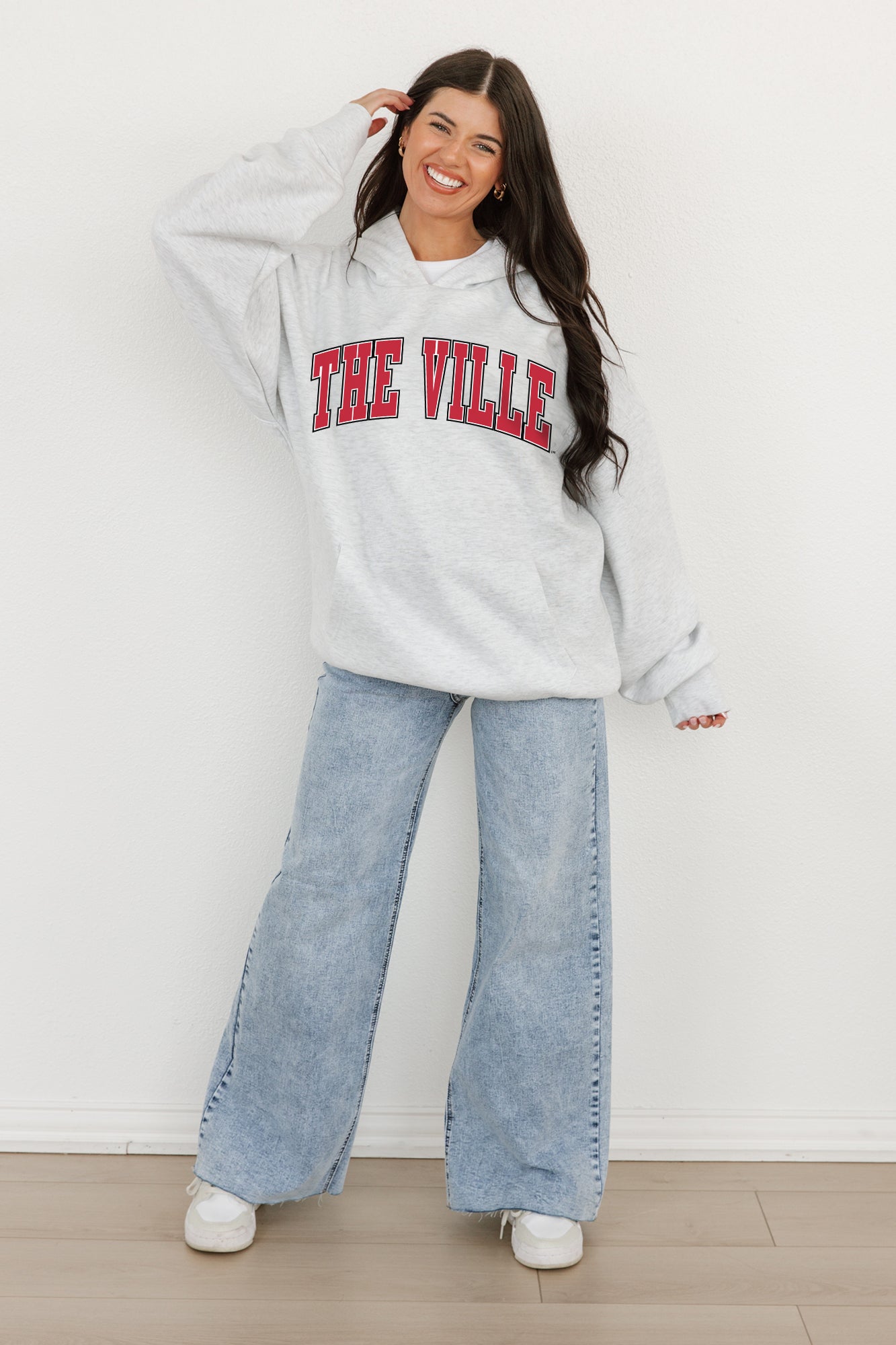 LOUISVILLE CARDINALS Winning Look Oversized Hoodie By Madi Prewett Troutt