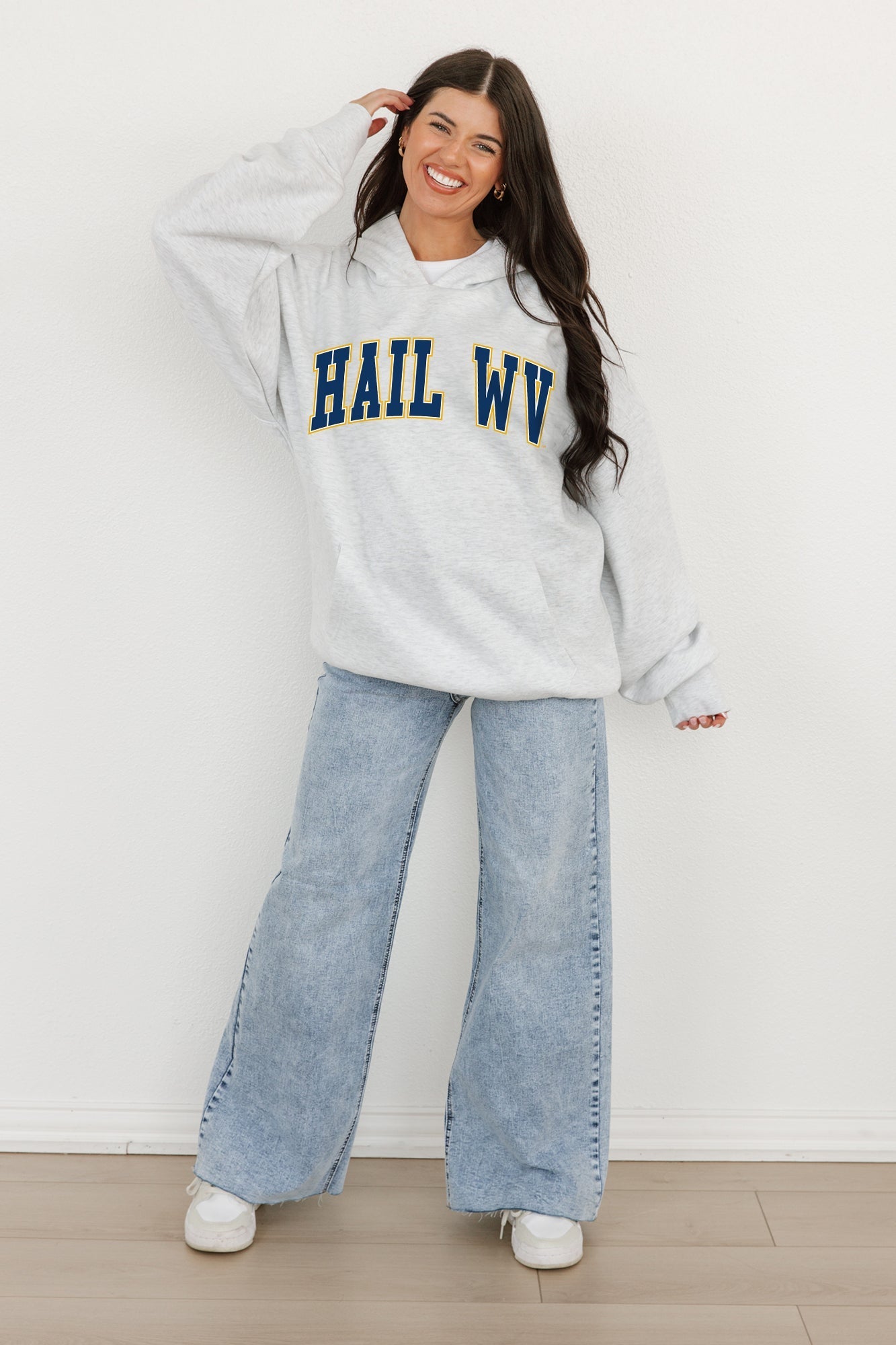 WEST VIRGINIA MOUNTAINEERS Winning Look Oversized Hoodie By Madi Prewett Troutt