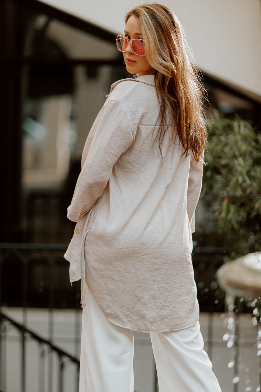 ZAHARA SHORT SLEEVE BLOUSE IN KHAKI